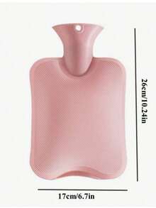 2pcs Set: Durable PVC Hot Water Bottle Bag + 1pc Cloth Bag - Anti-Burst, Anti-Slip Design With Cute Stripe Pattern, Suitable For Outdoor Use In Winter To Keep Hands & Feet Warm