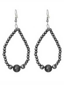 2Pcs Vintage Classic Teardrop Beaded  Women's Earrings Suitable For Daily Party Gifts - Nhiều màu - Xem 4