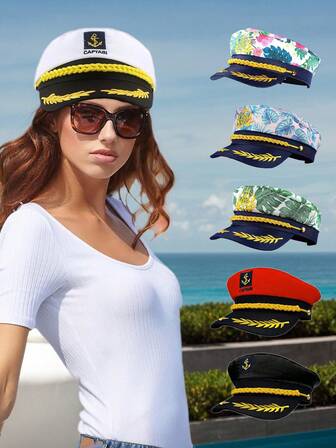 1 件男士船长帽，制服道具船长帽，适合派对配饰