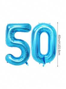 2 个 40 英寸（约 101.6 厘米）蓝色巨型数字氦气铝箔气球，大号数字气球适合生日派对、毕业典礼、周年纪念、派对装饰、拍照、家庭聚会、新年 - 彩色 - 查看 16