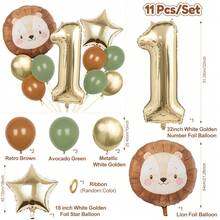Bộ 11 bóng bay hình sư tử khổng lồ, kích thước 32 inch, màu trắng và vàng, thích hợp trang trí tiệc sinh nhật chủ đề động vật, tiệc tiết lộ giới tính, trang trí bóng bay chủ đề rừng xanh, kỷ niệm, Giáng sinh, Tết Nguyên đán và nhiều dịp khác. - Chùm bóng bay bạch kim cỡ trung Lion - Xem 12