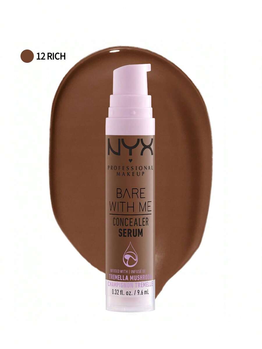 NYX Serum che khuyết điểm Bare With Me 12 Kem che khuyết điểm trang điểm đậm 0,32oz/9,6ml Kiểu tóc như nét vẽ có thể tạo màu Nhanh khô Lớp nền tự nhiên Lâu trôi Phù hợp cho bạn gái Vợ Mẹ Bạn bè Sinh nhật Tiệc tốt nghiệp Du lịch Cắm trại Ngoài trời Trường học Chuyến đi khuôn viên trường Lễ hội Kỷ niệm Mùa thu Mùa thu Helloween Phong cách mùa thu Đàn ông Cổ điển Tiền bạc Quyến rũ Khiêm tốn Hiện đại Sang trọng - 12 Giàu có - Xem 1
