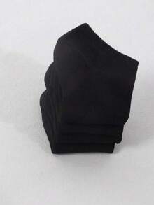 10 paires de chaussettes basses de base de couleur unie pour femmes avec élastique, chaussettes de sport respirantes - Noir - Voir 4