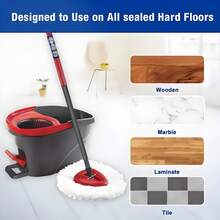 Spin Mop Head For O-Cedar Spin Mop Refill, EasyWring Spin Mop Microfiber Refill, Easy Cleaning Mop Head Replacement 3 Pack - 白色 - 查看 6