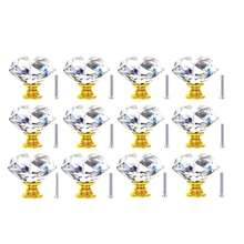 12pcs Crystal Glass Cabinet Knobs, Suitable For Wardrobe Doors, Drawer Cabinets, Shoe Cabinets, Kitchen Cabinets And Other Furniture, Single Hole 1.18 Inches, Small Zinc Alloy Handles, Furniture Accessories - Multicolor - View 15