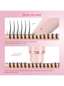 二合一电动剃毛器，女士无线比基尼修剪器，可拆卸刀头，触感柔软，干湿两用防水，USB充电，方便修剪比基尼线、腋下、腿部及全身毛发