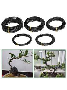 1卷盆景树线，植物支撑盆景训练线，阳极氧化铝盆景训练线，（10米/32.8英尺） - 黑色 - 查看 6