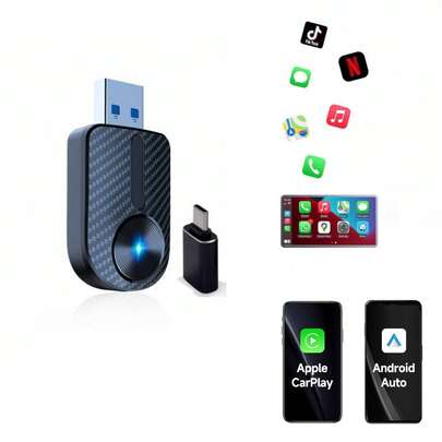 Spedal 2 IN 1 Wireless CarPlay & Android Auto Adapter, Plug & Play Dongle For IOS 10+/Android 11+, USB-A/C Support (2016+ Cars With Factory Wired Carplay)