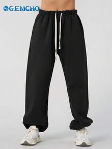 GEMCHO Quần thể thao cạp chun có dây rút, thích hợp cho mùa tốt nghiệp, mùa tựu trường, trang phục giáo viên nữ, màu đen mùa xuân. - màu đen - Xem 3