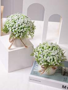 1/2/3件装人造满星白色花瓶花盆，PE材质，仿真花，仿真植物，婚礼装饰，人造植物，桌面装饰，花园装饰，房间装饰，桌面摆件，家居装饰，婚礼季，情人节礼物，复活节装饰，花园装饰，学校宿舍办公室装饰 - 彩色 - 查看 9