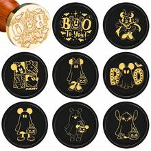 Disney 1 قطعة ختم شمع بموضوع هالوين بقطر 25 مم، ختم شمع نحاسي للأظرف، ختم هالوين، طقم ختم شمع لحفلات، طقم ختم شمع هدية