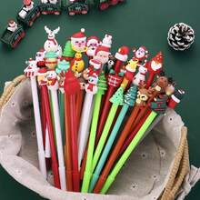 10pcs/20pcs Christmas Series Neutral Pens, Christmas Event Sharing Pens, Christmas Small Gifts, Student Prize Gifts, Practical Christmas Gifts
