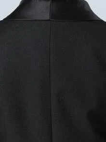 Conjunto formal de 3 piezas para niño pequeño: chaqueta de cuello mao de manga larga, chaleco de una hilera, pantalones y corbata de moño - Negro - Ver 4