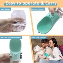 Portable Dog Water Bottle For Small Large Dogs Cat Outdoor Leakproof Walking Drinking Bowls Chihuahua French Bulldog Supplies - 彩色 - 查看 5