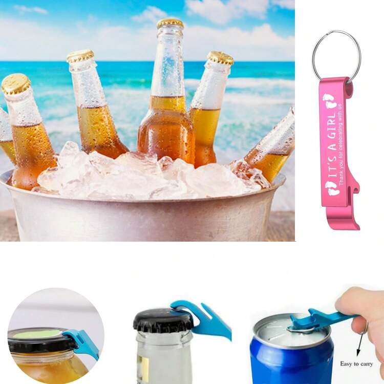 60pcs/20set Baby Shower Decorations Baby Shower Gifts For Guest Gender Reveal Party Baby Shower Party Favors Baby Shower Bottle Opener Favors Beer Opener Keychain Thank You Cards Organza Bags And Jute Twine Baby Shower Party Favors For Guest Girls Baby Shower Gifts - Multicolor 2 - View 3