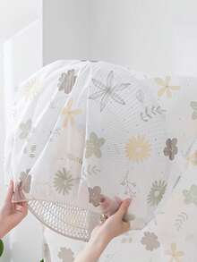 1 个风扇安全罩（绳子随机）-防夹网，风扇家用防尘罩，防水、防潮、防尘风扇保护器，易于穿脱，可水洗和可重复使用，保持风扇清洁，适用于学校、办公室、家庭、旅行、可水洗、图案防水防尘风扇罩，家用垂直风扇保护器，透气网眼设计