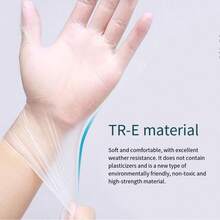 50 Piezas / 100 Piezas Guantes desechables de TPE Guantes desechables Guantes protectores de TPE transparentes y gruesos Guantes de película