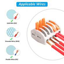 Boxed Quick Disconnect 2/3/5 Wire Connector, 28-12 AWG, Insulated Terminal With Copper Contacts, Compact PVC Insulation, Suitable For Wire, Wiring Accessories, Electrical Connector, Clip Cable Terminal, Lever NUT LED Lamp With Lighting, Universal Compact Cable Connection Push-In Type, 2 Pin 412/3 Pin 413/5 Pin 415/Wiring Terminal, Reusable Mini Quick Connection Household Line Terminal, Durable Connector - Multicolor - View 3