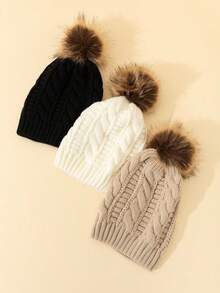 1pc Stylish And Cozy Kids Knit Hats, Premium Quality Children's Hats, Adorable And Comfortable Infant Knit Caps, Versatile Kids - 1PC - View 3