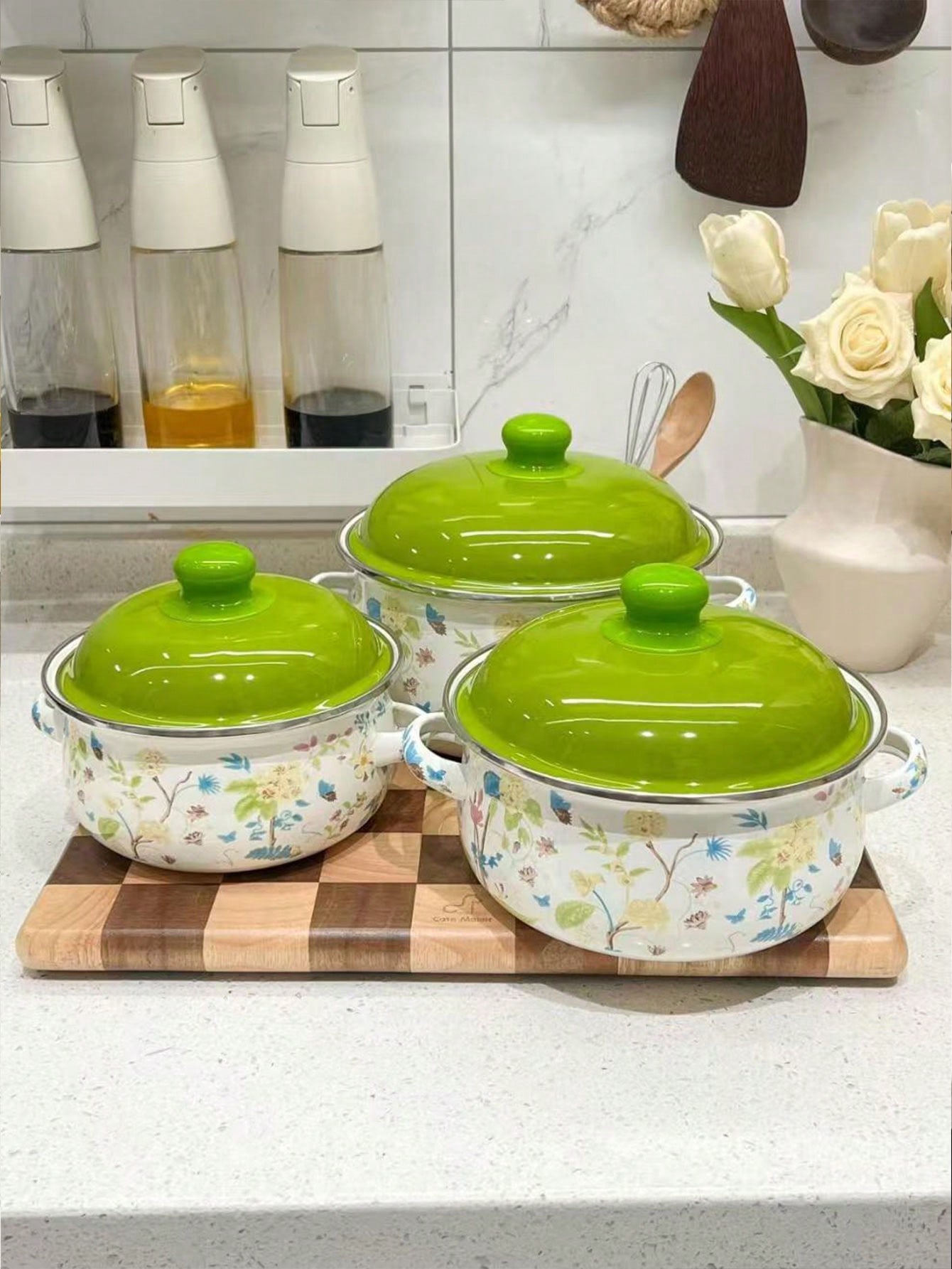 طقم أواني طهي مينا متعددة الوظائف 3 قطع – مقاسات 1...