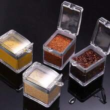 recipientes para condimentos de 4 piezas , especiero, - Transparente - Ver 3