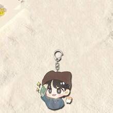 EXO 伯贤亚克力卡通钥匙扣吊坠，可爱粉丝礼物，适合背包、手提包、单肩包、斜挎包、生日、节日礼物 - 彩色 - 查看 4