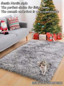 1 tấm thảm lông xù dài mềm mại, thoải mái, họa tiết nhuộm tie-dye sáng tạo, trang trí theo phong cách Bắc Âu tối giản hiện đại cho phòng khách và phòng ngủ, trang trí nhà màu kem ấm áp, quà tặng theo mùa thu/đông, thảm trang trí Giáng sinh/Halloween/Ngày lễ tình nhân mềm mại, thảm dễ chăm sóc cho phòng khách, ghế sofa, thảm đầu giường - Nhuộm tie-dye màu xám nhạt - Xem 6