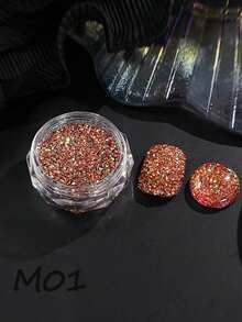 8 盒/套超亮指甲闪粉 0.4 克/罐变色龙极光闪亮钻石美甲镀铬粉细闪粉颜料 - 彩色 - 查看 26