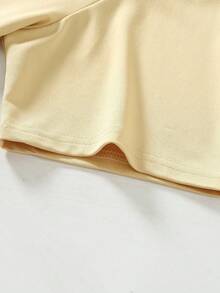 Men's Short Sleeved Shorts Set 2-Piece, Spring And Autumn Style Short Sleeved T-Shirt+Shorts, Soft And Comfortable, Machine Washable, Dry Cleanable, High-Quality - Artistic Font Slogan - Printed Pattern Pullover+Pants,  Hip-Hop Style, Suitable For Festivals, Back To School, Streets, Outdoor Outings - Apricot+Black(杏色+黑色) - 查看 5