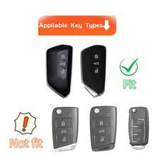 Key Fob Cover For VW Compatible With Golf 8 ID4, Seat Leon 4, Skoda Octavia Soft TPU Keys Shell Protector Case Keychain Christmas Gift - Multicolor - View 4