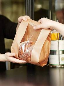 1/5/10 Stücke Toastbeutel Brotpapier Tüte (mit Aufklebern), Halloween, kleine/mittlere/große Papierbrottüte mit Fenster, Backzutaten Verpackungsmaterial, Etikett Siegelaufkleber für Backwaren Verpackung und Lagerung, Haushaltsbedarf - Verschiedenfarbig - Übersicht 2