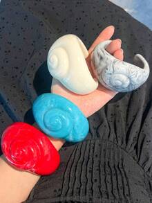 1pc Exaggerated Thick Jewelry Bracelet, Ocean Series Seashell Design, Everyday Wear, Elegant Luxury Unique Gift For Friends