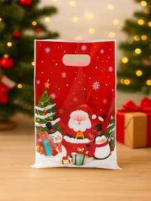 10/25/50 piezas Bolsas de regalo de Navidad con asa, bolsas de regalo con diseño de Papá Noel, bolsas de embalaje de regalo de Feliz Navidad, bolsas de regalo de agradecimiento para fiestas de Navidad, suministros de envoltura de regalos de decoración navideña, bolsas de tela, bolsas de caramelos, regalos de Navidad, decoración del hogar, decoración de habitaciones, decoración de Año Nuevo 2026, regalos de fiesta, paquetes de recuerdos de fiesta