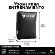 MUUK FITNESS 1 pieza Domi de Box Grande de Lona Ahulada – Maniquí de Entrenamiento Realista para Boxeo, MMA, Muay Thai, Taekwondo y Artes Marciales - Negro - Ver 9