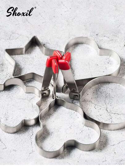 shoxil 不锈钢煎蛋器模具，心形和花形，DIY 煎蛋工具，不粘边缘，煎出完美煎蛋，适合早餐和烘焙