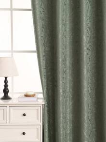 1 件全新奢华遮光厚蕾丝涂层穿孔窗帘 - 綠色 - 查看 5