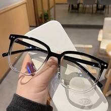 Lightweight Square Stylish Glasses With Lenses MPJD - Black - View 10