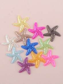 10 (Random Colors) Pcs Mixed Color Resin Starfish Rhinestone Flat Back Mini Stars, Suitable For DIY Crafts, Wedding Decoration, Nail Art And Scrapbooking - Multicolor - View 6