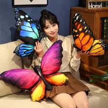 1pc Fabric Butterfly Decorative Throw Pillow, Girls Bedroom Butterfly Cushion, Chair Butterfly Lumbar Pillow - 彩色 - 查看 4