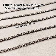 (5码/10码)银色AB钻、水晶钻密链、银钻、爪链、钻石链、钻石爪链、钻石装饰链、电泳链、电镀密爪钻石缝纫工艺链DIY、圣诞节和万圣节装饰、优雅简约身体链、钻石装饰链、 - 彩色 - 查看 37