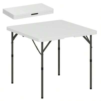 THE 34/74cm Folding Camping Table, With Handle - White
