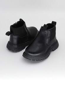 儿童靴子秋冬新款男童英伦风时尚踝靴女童短靴时尚