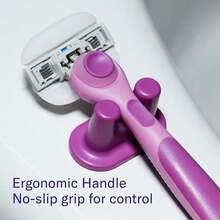 Flamingo Moisture Plus Women'S Razor Set - Razor Handle, 4 Blade Refills, Shower Holder - Fig - 顏色A - 查看 4