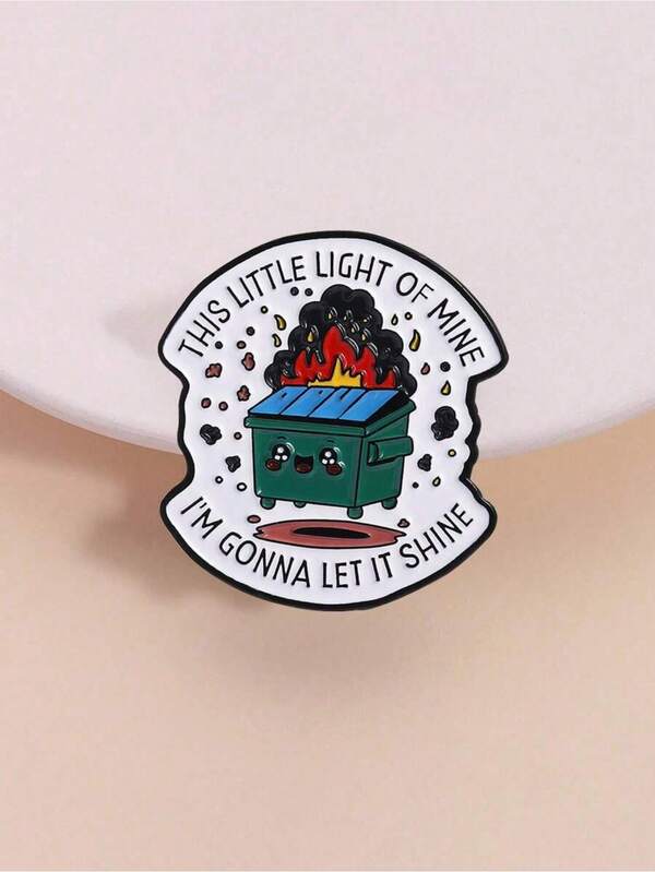 Insignia de solapa con diseño de llama brillante con temática ciberpunk. Este producto presenta el versículo bíblico "Dejaré que esta pequeña luz brille". Este accesorio de estilo post-apocalíptico es perfecto para festivales de música o entusiastas de la subcultura punk.