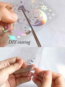 (Set de 3) Pegatinas de galaxia estrellada brillante de PET, pegatinas decorativas de alta calidad para scrapbooking, planificadores, diarios, manualidades DIY