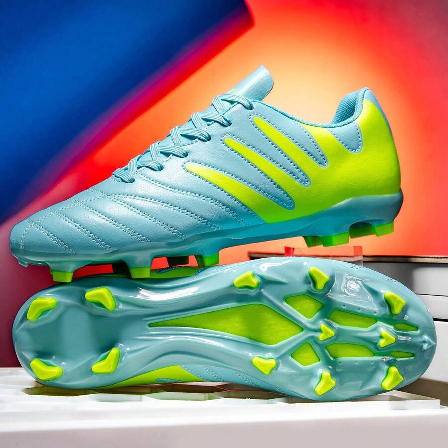 男式足球鞋青少年成人户外专业轻便运动足球鞋 - 綠色 - 查看 1