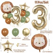 Bộ 11 bóng bay hình sư tử khổng lồ, kích thước 32 inch, màu trắng và vàng, thích hợp trang trí tiệc sinh nhật chủ đề động vật, tiệc tiết lộ giới tính, trang trí bóng bay chủ đề rừng xanh, kỷ niệm, Giáng sinh, Tết Nguyên đán và nhiều dịp khác. - Chùm bóng bay bạch kim cỡ trung Lion - Xem 10