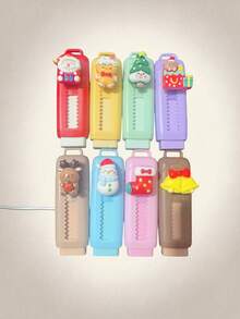 1 pieza Borrador retráctil navideño de dibujos animados lindo, limpio y con poco polvo, para estudiantes