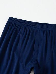 2pcs Men's Long Sleeve T-Shirt + Pants Set, Warm Casual Base Layer Thermal Top And Bottom For Autumn/Winter