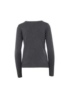 Women's Thin Sweater Solid Color Elegant Ribbed Daily - Dark Grey - View 4